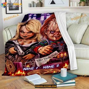 Custom Name Horror Chucky Fleece Blanket, Killer Finally Dead