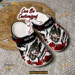 Custom Name IT Pennywise Halloween Characters Funny Clog Shoes, Halloween Crocs