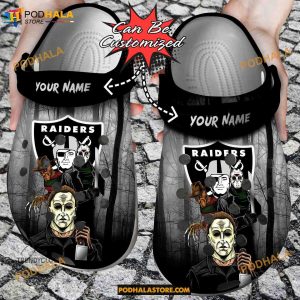 Custom Name LV Raiders Horror Movie Funny Clog Shoes, Halloween Crocs