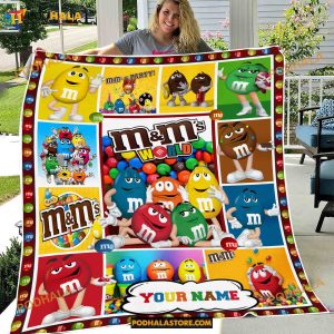 Custom Name M And Ms World Fleece Blanket