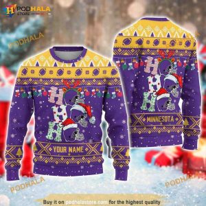 Custom Name Minnesota Minnesota 3D Ugly Christmas Sweater