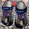 Custom Name NY Giants Horror Movie Funny Clog Shoes, Halloween Crocs