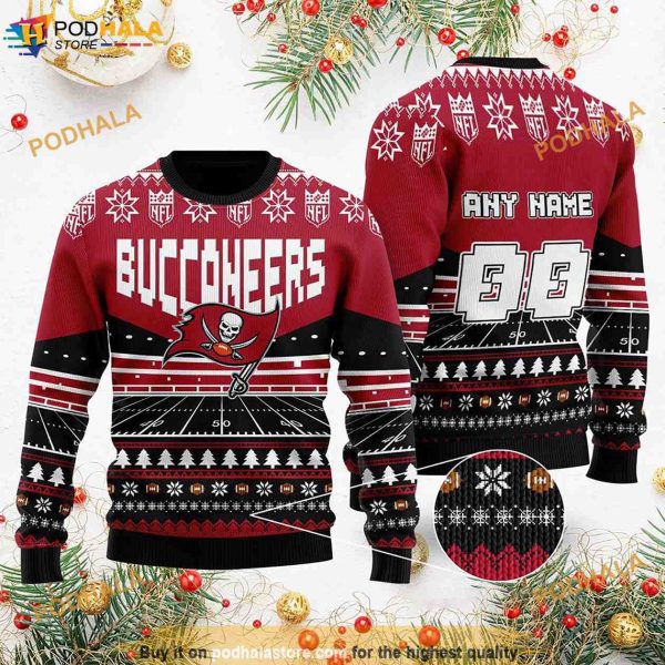 Custom Name Number NFL Tampa Bay Buccaneers Rugby Funny Ugly Sweater