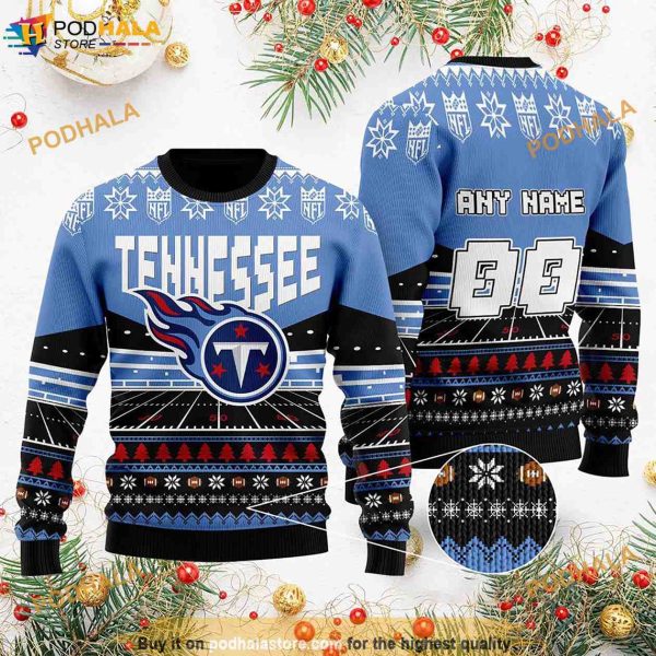 Custom Name Number NFL Tennessee Titans Rugby Stadium Funny Ugly Sweater