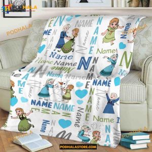 Custom Name Princess Blanket, Disney Elsa Fleece Blanket