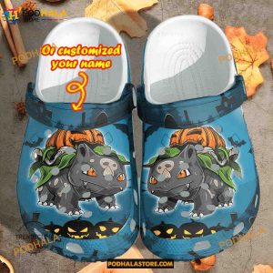 Custom Name Pumpkin Halloween Funny Clog Shoes, Halloween Crocs