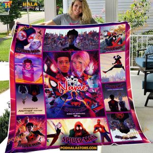 Custom Name Spiderman Blanket, Spiderman Birthday Kid Gift Fleece Blanket, Gifts For Disney Lovers