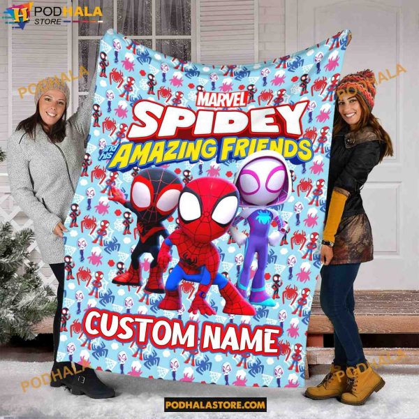 Custom Name Spidey And His Amazing Friends Blanket, Gifts For Disney Lovers