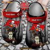 Custom Name Tampa Bay Buccaneers Horror Movie Funny Clog Shoes, Halloween Crocs