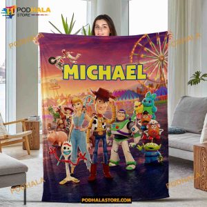 Custom Toy Story Blanket, Toy Story Characters Blanket, Baby Blanket Birthday Party