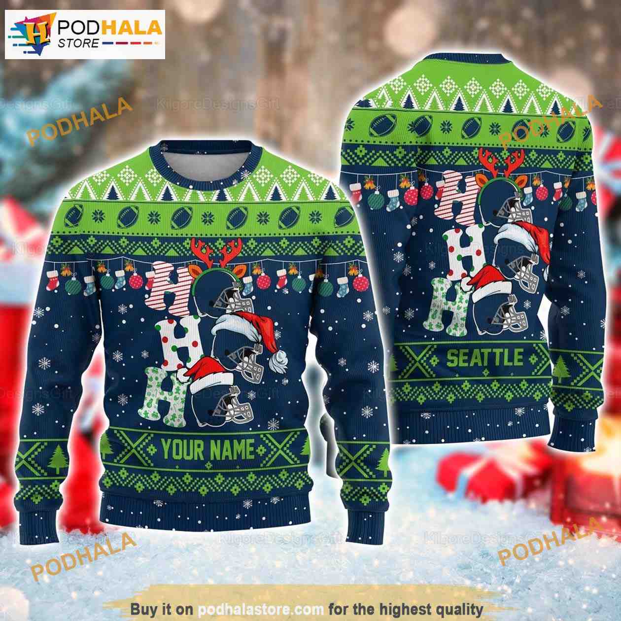 ugly christmas sweater seattle seahawks