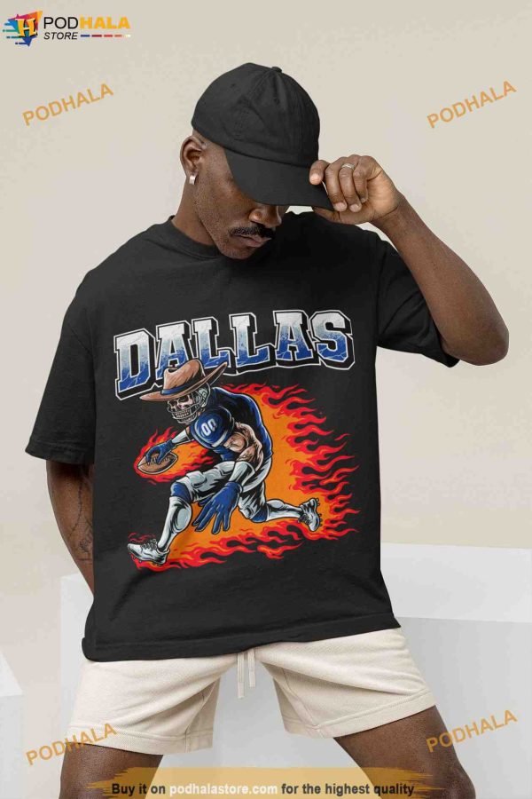Dallas Football Bootleg Shirt, Skull Cowboys Player Football NFL Sweatshirt