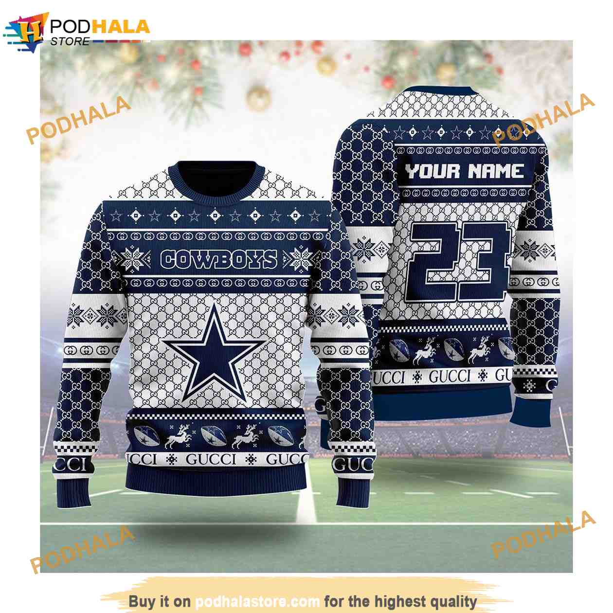 Dallas Cowboys Sweater Light Up Xmas Gifts Ugly Christmas Sweater