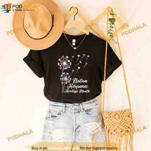 Dandelion National Hispanic Heritage Month Countries Flags Shirt 2