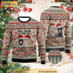 Dear Santa Just Bring Goats Ugly Christmas Sweater, Xmas Goat Sweater