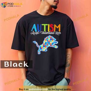 Detroit Lions autism awareness knowledge power Comfort Colors Shirt