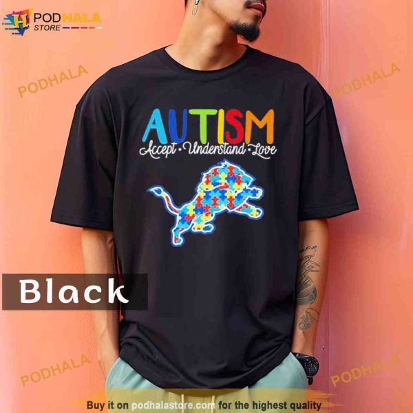 Detroit Lions autism awareness knowledge power Comfort Colors Shirt