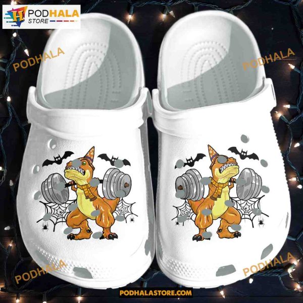 Dinosaur Gym Halloween Custom Crocs Clog Shoes, Adults Kids Halloween Crocs