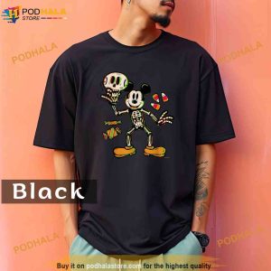 Disney 100 Mickey Mouse Skeleton Costume Halloween Comfort Colors Shirt 2