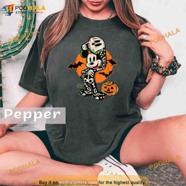 Disney 100 Mickey Skeleton Costume Comfort Colors Shirt