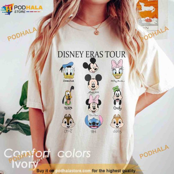 Disney Eras Tour Mickey and Friends Comfort Colors Shirt, Disney Woman Shirt