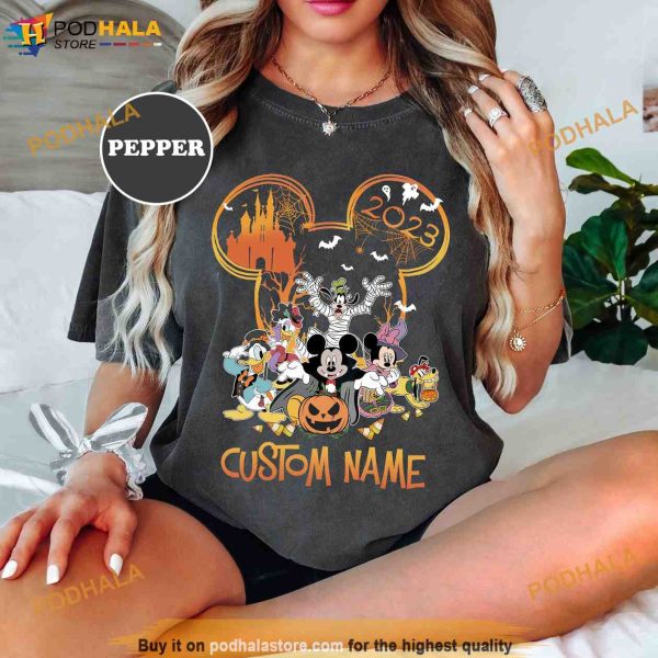 Disney Halloween Family Matching Comfort Colors Shirts, Custom Disney Halloween Shirt
