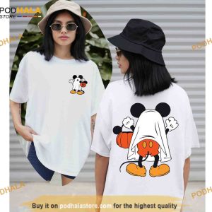 Disney Mickey Ghost Halloween Dual Design Comfort Colors Shirt Gifts For Disney Lovers 2