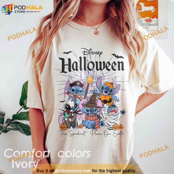 Disney Stitch Halloween Comfort Colors Shirt, Stitch Horror Halloween Shirt