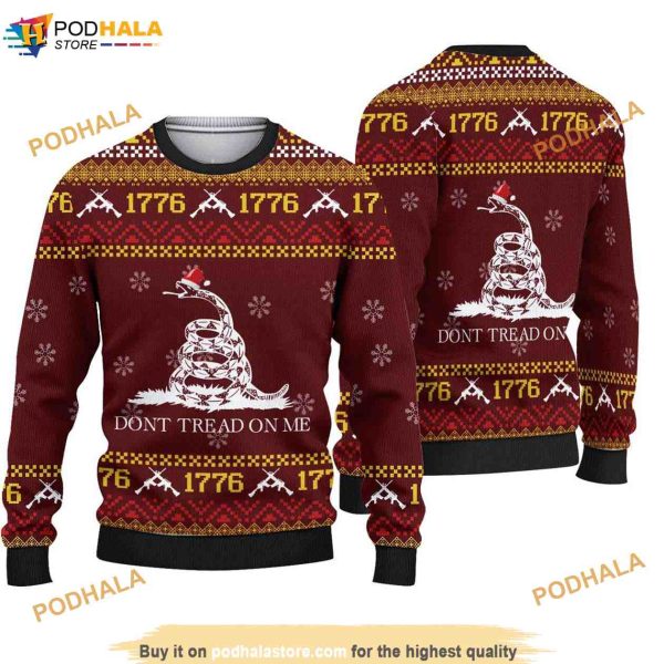 Dont Tread On Me All Over Printed Xmas 3D Matching Christmas Sweater