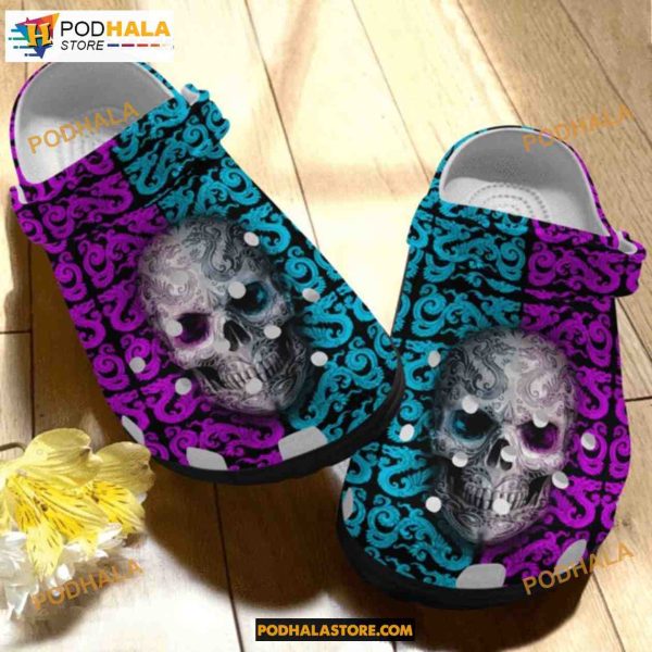 Dragon Skull Art Inspiration Small Dragon Pattern Adults Kids Halloween Crocs