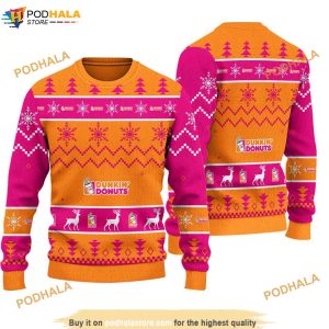 Dunkin Donuts Pink AOP 3D Funny Sweater, Xmas Gifts