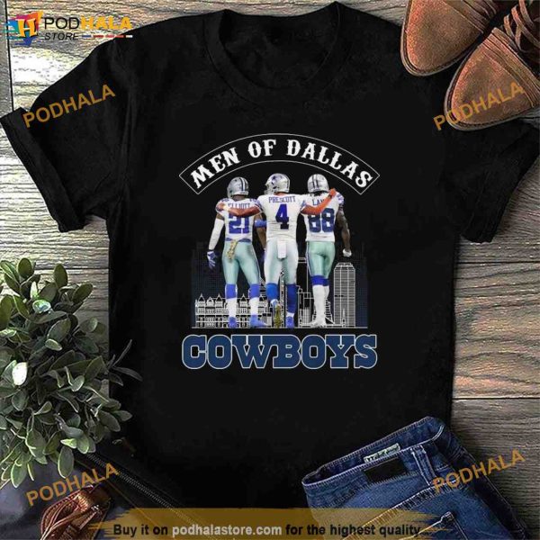 Elliott – Prescott And Lamb Men Of Dallas Cowboys Shirt, Gifts For Cowboys Fans