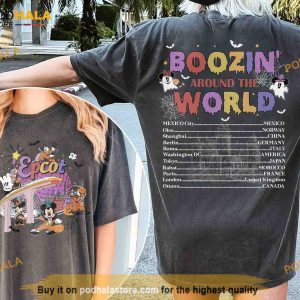 Epcot Halloween Comfort Colors Shirt Boozin around the world 2023 Shirt 2