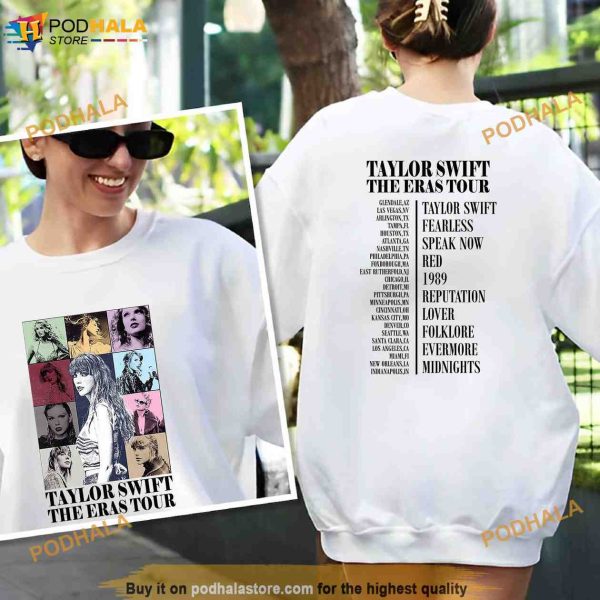 Eras Tour Taylor Swift Sweatshirt, Tour Date Midnights Album Merch, Gift for Swiftie