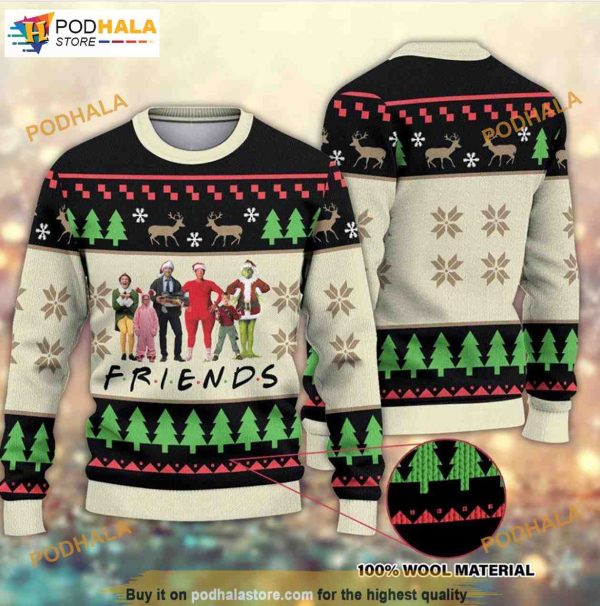 FRIENDS Christmas Movie  Funny Ugly Sweater For Women Men Fans