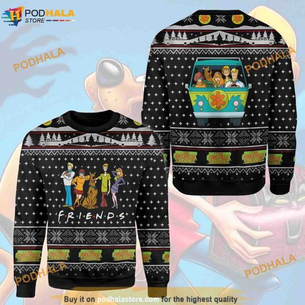FRIENDS Scooby Doo Christmas Wool Knitted Ugly Christmas Sweater 3D