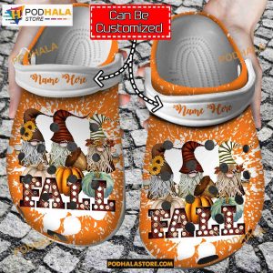 Fall Gnomes Pumpkin clog Crocs Shoes Personalized Fall, Adults Kids Halloween Crocs