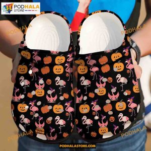 Flamingo Halloween Colorful Funny Adults Kids Halloween Crocs