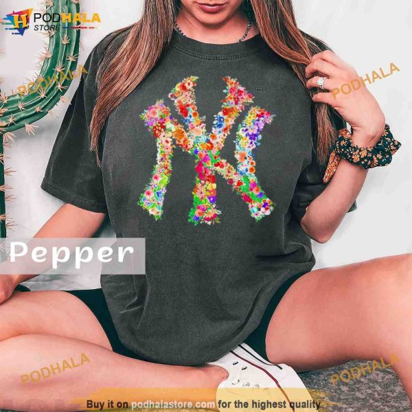 Flower New York Yankees Comfort Colors Shirt