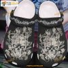 Flowering Skullcap Shoes Artist Flower Skull Clog Shoes, Adults Kids Halloween Crocs