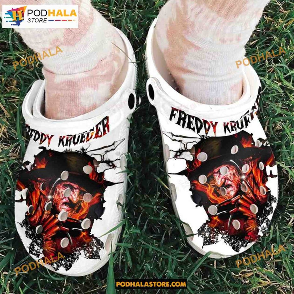 Freddy Krueger Halloween Crocs Classic Clogs Shoes, Adults Kids Halloween Crocs