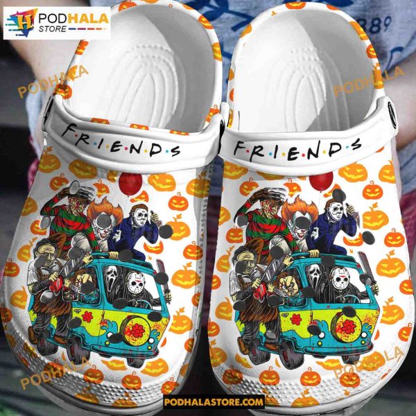 Friends Horror Movies Halloween Crocs 3D Clog Shoes, Adults Kids Halloween Crocs