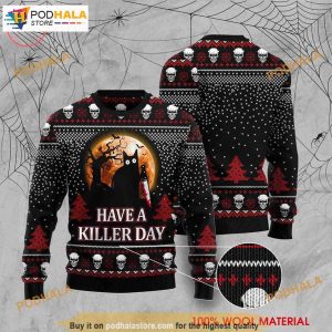 Funny Black Cat Have A Killer Ugly Holiday Sweaters