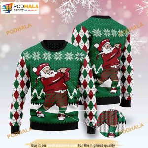 Funny Golfer Santa Xmas Sweater, Christmas Gifts