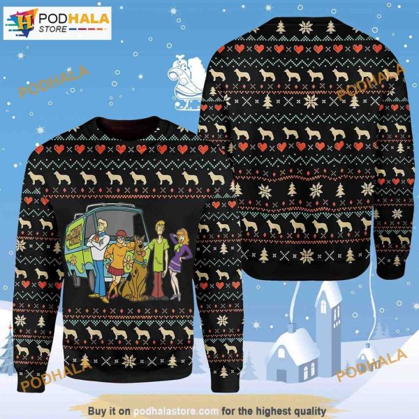 Funny Great Dane Friends Wool 3D Xmas Sweater, Christmas Gifts