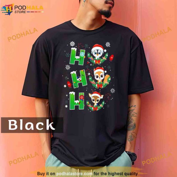 Funny Hohoho With Cute Animals Wearing Santa HaComfort Colors Shirt