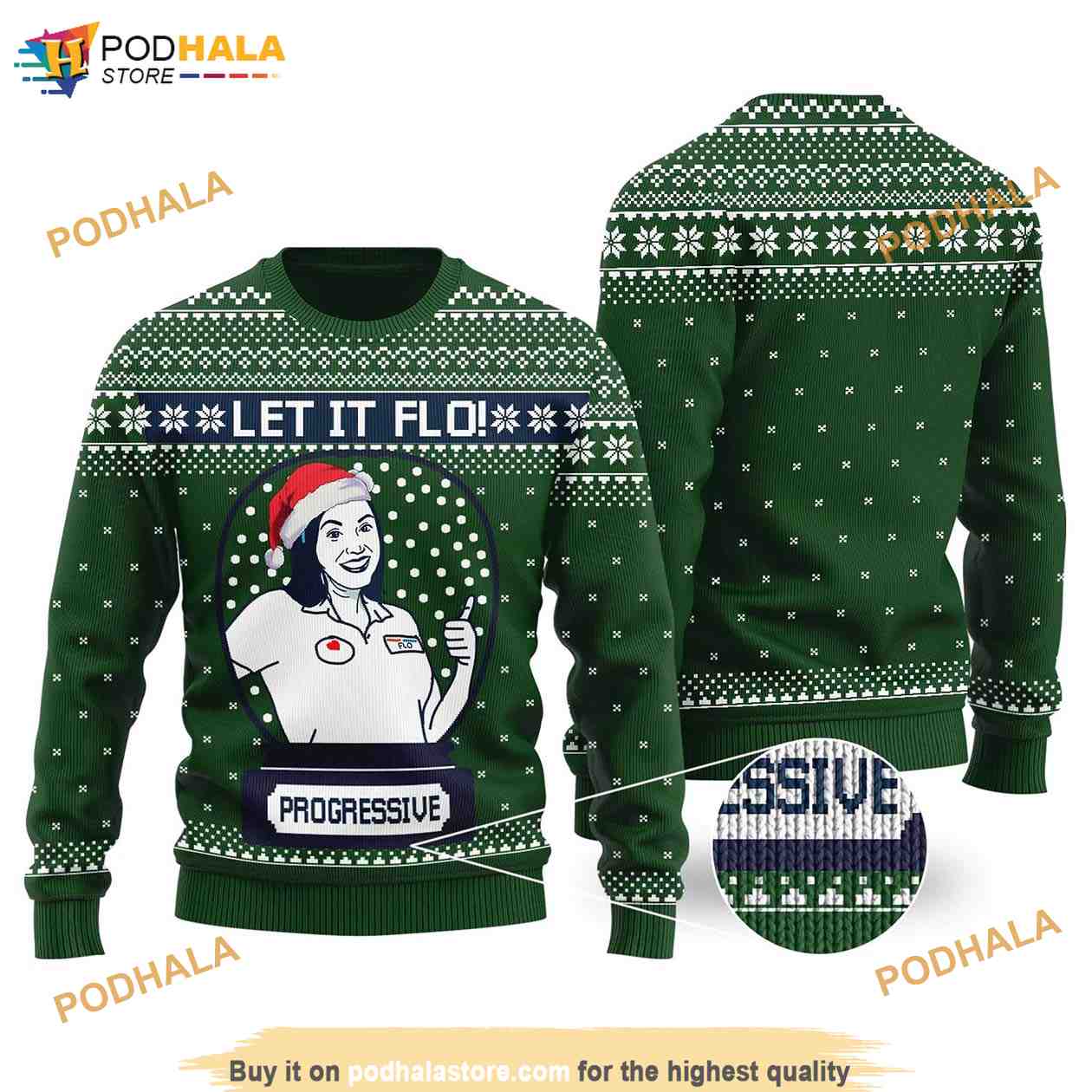 Funny Let It Flo From Progressive 3D Xmas Sweater, Christmas Gifts Funny Let It Flo From Progressive 3D Xmas Sweater, Christmas Gifts