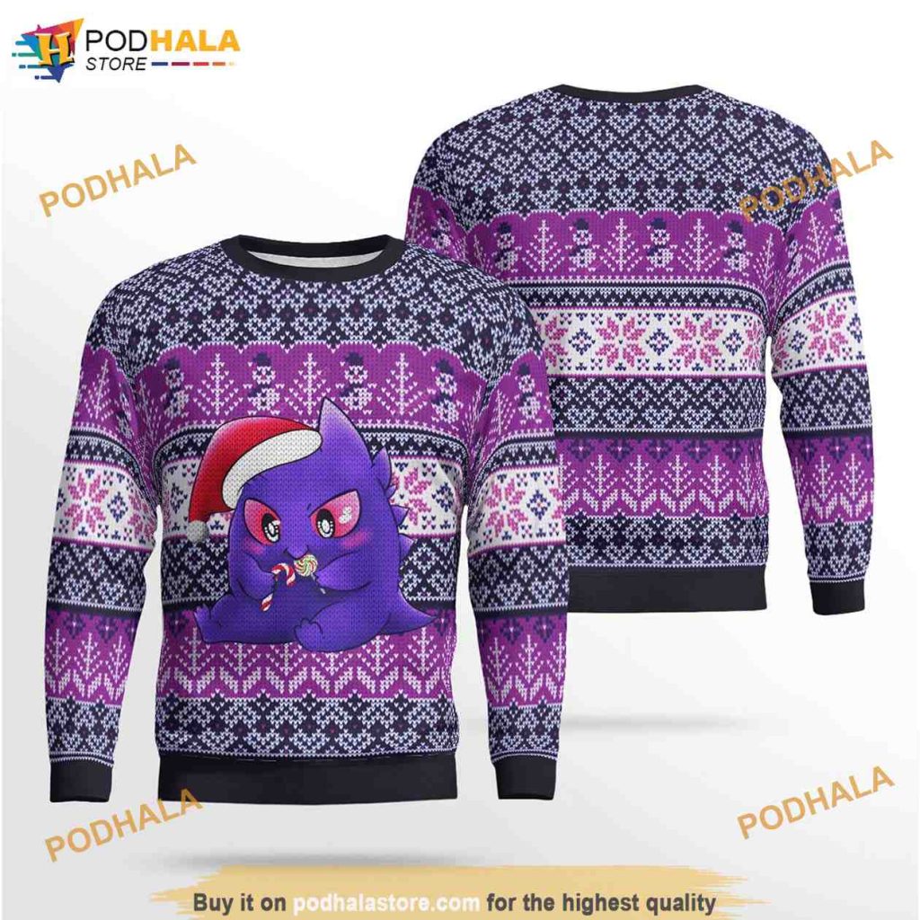 Gengar XBY Naughty Pokemon Christmas Sweater For Fans