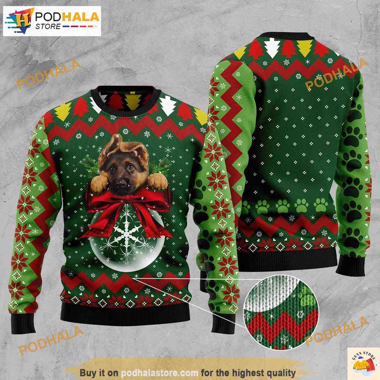 German Shepherd 3D Naughty Ugly Christmas Sweater German Shepherd 3D Naughty Ugly Christmas Sweater