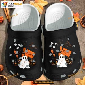 Ghost Boo Halloween Crocband Clogs Shoes Halloween Crocs